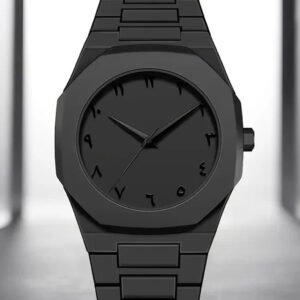 আরবিক ঘড়ি - সম্পূর্ণ কালো